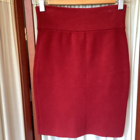 Express NWT Skirt Women's Red Stretch Pencil Pull On Bodycon Small - Picture 5 of 8